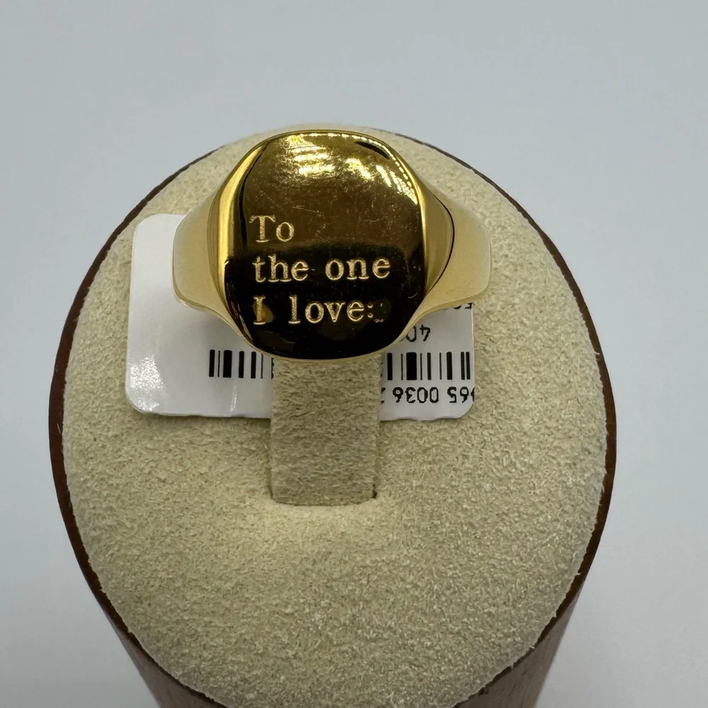 14k “To the One I Love” Signet Ring - Picture 3 of 6